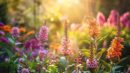 Butterfly bush alive with blooms in a sundrenched garden