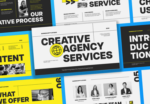 Black Yellow Modern Creative Agency Services Presentation