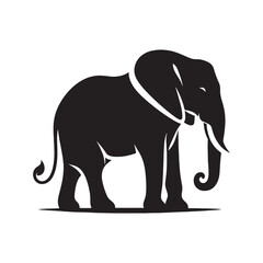 Obraz premium Simplified elephant silhouette for versatile print purposes - Elephant illustration - minimallest elephant vector 