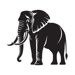 Obraz premium Elegant elephant silhouette for unique artistic designs - Elephant illustration - minimallest elephant vector 