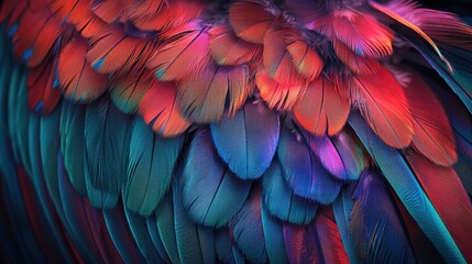 Obraz premium Close-up of a colorful parrot. Selective focus