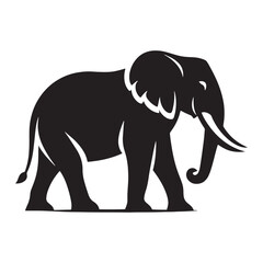 Obraz premium Elephant silhouette for artistic and digital media designs - Elephant black vector 