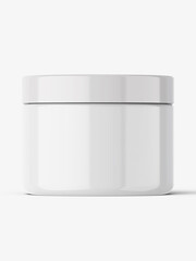 cosmetic jar with white label