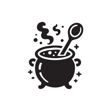 recommend clip art: Cauldron vector icon symbol design illustration.