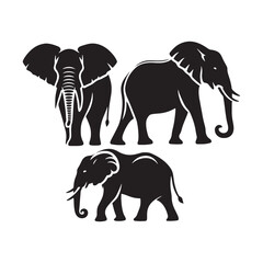 Fototapeta premium Simplified elephant silhouette for modern design purposes - Elephant illustration - minimallest elephant vector 