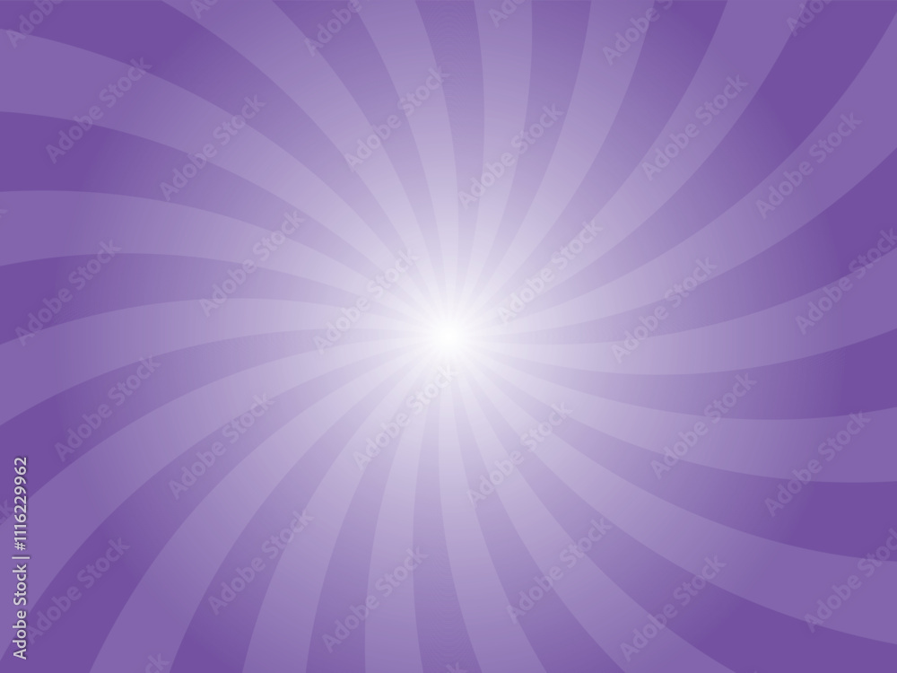Poster Abstract purple background with rays retro starburst rays. Electric violet sunburst background vector illustration pattern beam rays. Spiral radial striped backdrop. Vector illustration.
