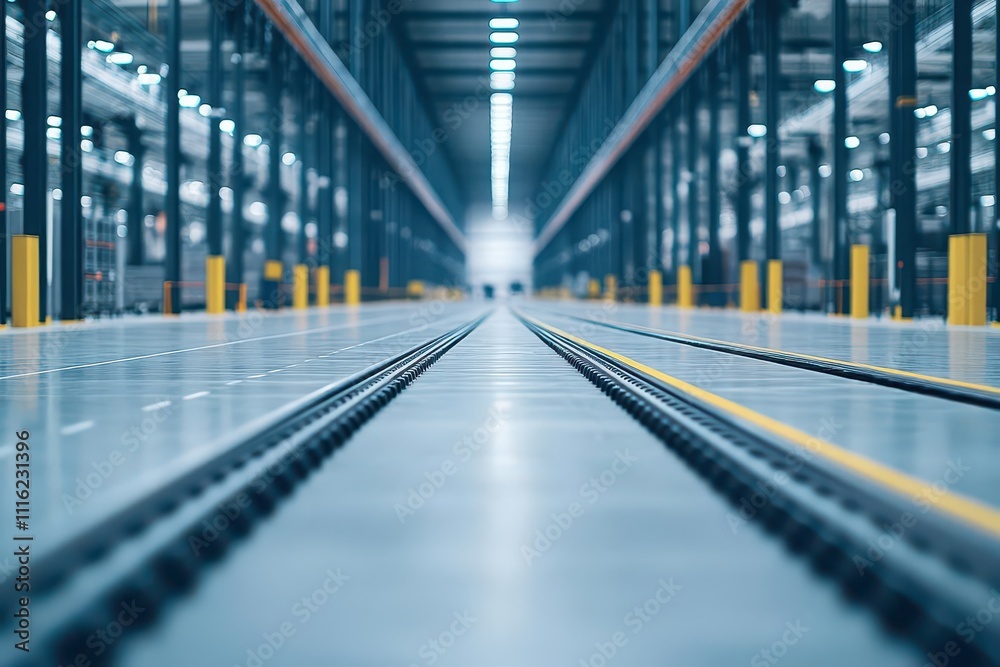 Poster hightech facilities adapting to intricate global supply chain pressures front view focusing on innov