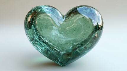 Elegant Handcrafted Green Glass Heart for Home Decor