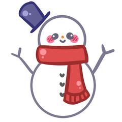 Cartoon Christmas snowman