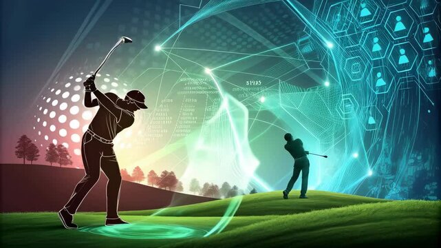 Digital Golf Swing Analysis with Visualization of Performance Metrics and Futuristic Elements