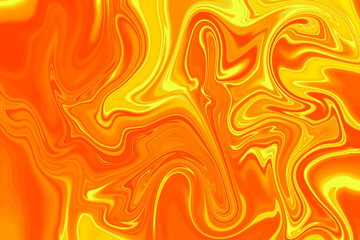 Abstract background of fiery orange color from twirling waves. Background for design. Marble ink colorful. Can be used for background or wallpaper. Good for design or logo background or backdrop.