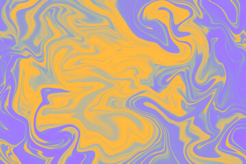 Abstract background of purple and yellow color from twirling waves. Background for design. Marble ink colorful. Can be used for background or wallpaper. Good for design or logo background or backdrop.