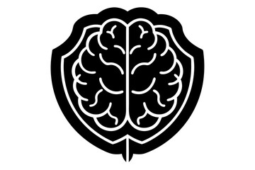 Fototapeta premium Vector modern brain black icon isolated on white background