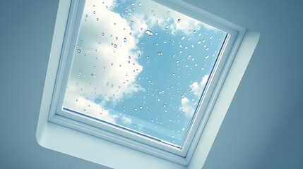 Skylight View with Raindrops