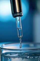 Close-up of test tubes. Selective focus