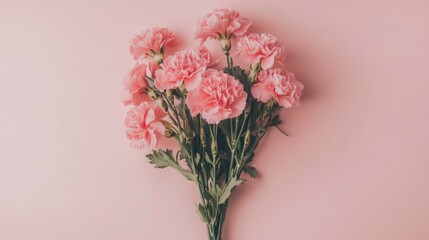 Fototapeta premium Elegant Mother's Day Floral Arrangement with Pink Carnations on Soft Background