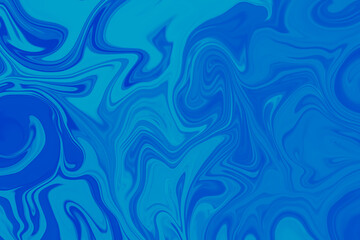 Abstract background of blue color from twirling waves. Background for design. Marble ink colorful. Can be used for background or wallpaper. Good for design or logo background or backdrop.
