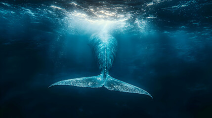 Ocean Deep: Whale Tail Photo - Underwater Wildlife Photography