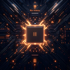 Obraz premium Futuristic circuit design digital realm graphic art high-tech environment abstract view visual innovation for seo impact