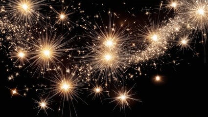 Fototapeta premium festival background of falling glitter sparkles stars falling on black background christmas.