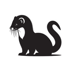 Minimalistic ermine silhouette for creative media applications - Ermine illustration - minimallest ermine vector
