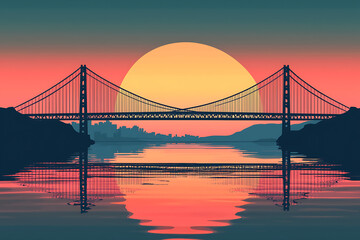 Obraz premium Bridge Over Calm Waters