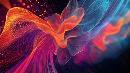 Fototapeta premium Digital artwork illustrating growth trends in the technology market through visual representation