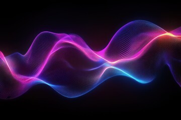 Fototapeta premium Black purple and blue gradient waves lines with colorful neon lines, dark background, black background with purple and blue gradient lines