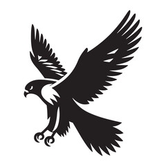 Obraz premium Stylish falcon silhouette for versatile media applications - Falcon illustration - minimallest falcon vector 
