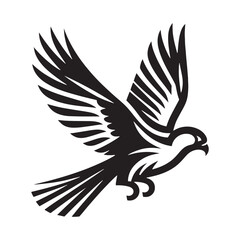 Fototapeta premium Detailed falcon silhouette for creative artistic projects - Falcon black vector 