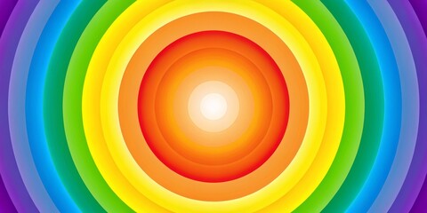 Obraz premium Vibrant Abstract Rainbow Ripple Patterns with Central Sunburst Effect