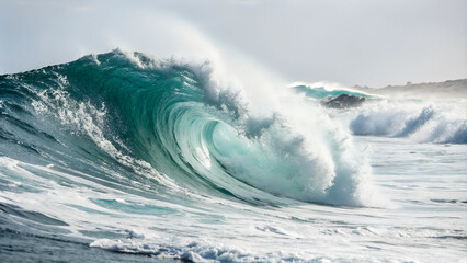 Cresting Ocean Wave: Nature's Coastal Energy Unleashed
