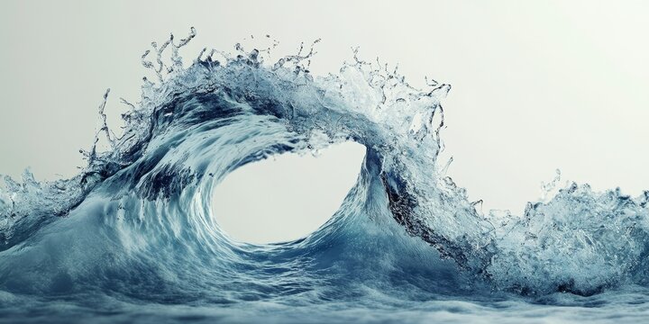 One unique letter represented by a water wave, showcasing the beauty of nature and the fluidity of design in a captivating wave like form. Perfect for exploring artistic interpretations of letters and