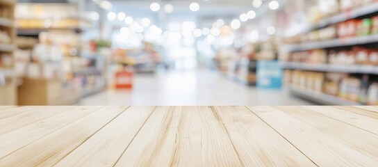 Fototapeta premium Ideal setting for product display in a grocery store environment.