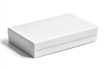 Fototapeta premium Perfectly isolated white box set against a white backdrop.