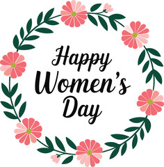 Happy women's Day typography vector art and illustration. 