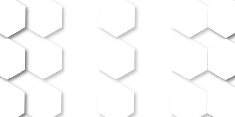 White hexagon 3D background texture. modern abstract polygonal pattern. 3d rendering illustration. Futuristic abstract banner. white and black lines 3d Hexagonal. honeycomb white Background.