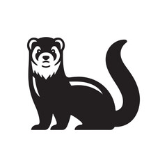 Obraz premium Creative ferret silhouette for innovative artistic designs - Ferret illustration - minimallest ferret vector 