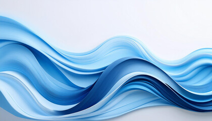 Fototapeta premium Elegant blue wave pattern on a simple white surface. Premium wave backgroun