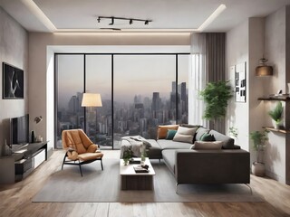 Fototapeta premium modern living room real estate 