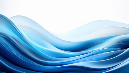 Obraz premium Elegant blue wave pattern on a simple white surface. Premium wave backgroun