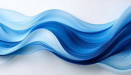 Obraz premium Elegant blue wave pattern on a simple white surface. Premium wave backgroun