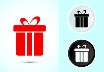 Gift box icon design illustration, Surprising gift box symbol