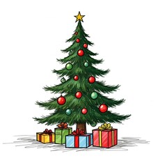 christmas tree with gifts