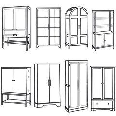 Set of drawing lines for a wardrode , lines art