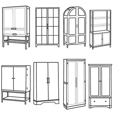 Set of drawing lines for a wardrode , lines art