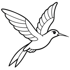 Obraz premium Flying Bird Line Art Vector Illustration Design