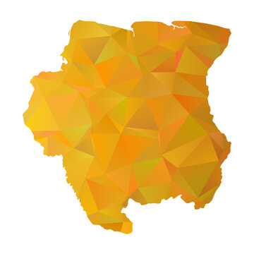 recommend clip art: Map of Suriname - Gold Geometric Rumpled Triangular , Polygonal Design For Your. Vector illustration eps 10.	
                    