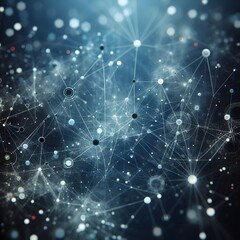 Obraz premium Generative AI Abstract network of interconnected nodes and lines, representing digital communication 
