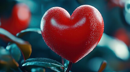 Dew-Kissed Heart A Symbol of Love and Nature's Embrace